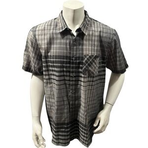 Oakley Men’s Button Up Shirt Gray Plaid Short Sleeve XL